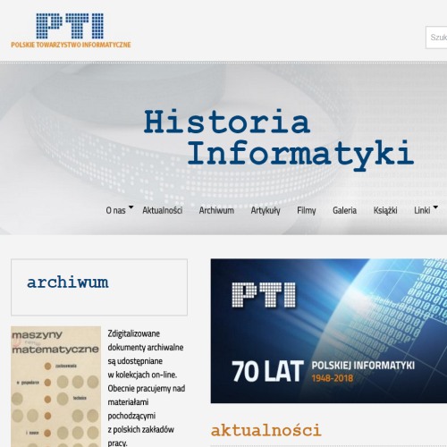 Strona PTI o historii informatyki